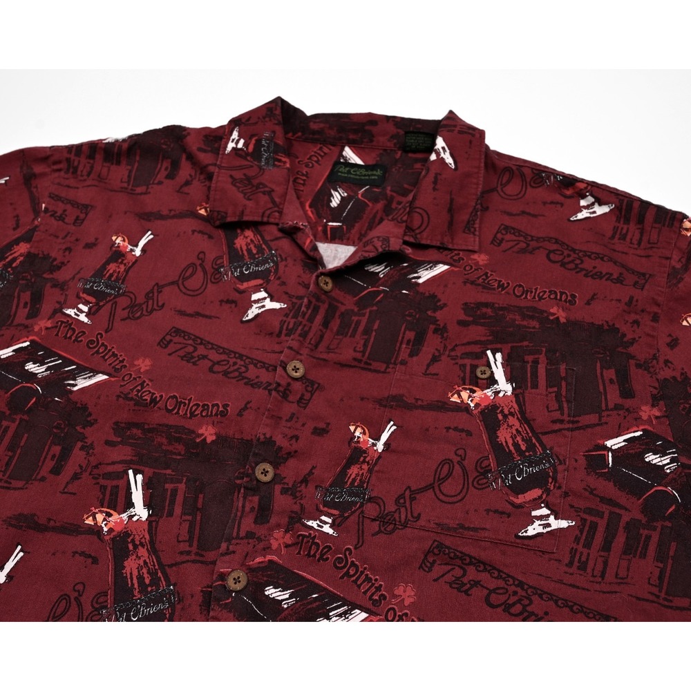 Pat O' Brien's‎ Hurricane Drink All Over Print Shirt New Orleans Jazz Music XL